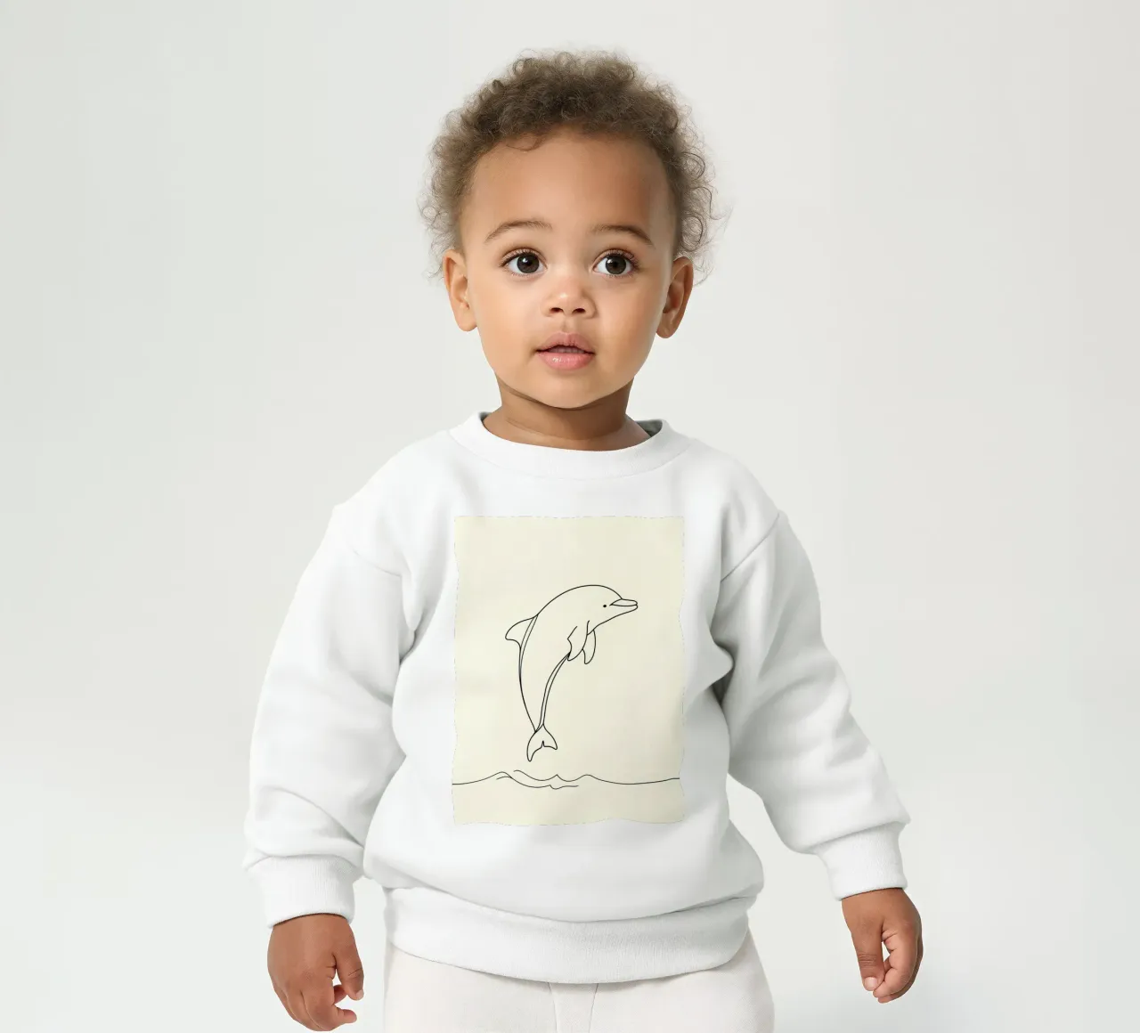 Delphin Springen Minimalist Line Art Zeichnung Baby Sweatshirt von Viv Line Art
