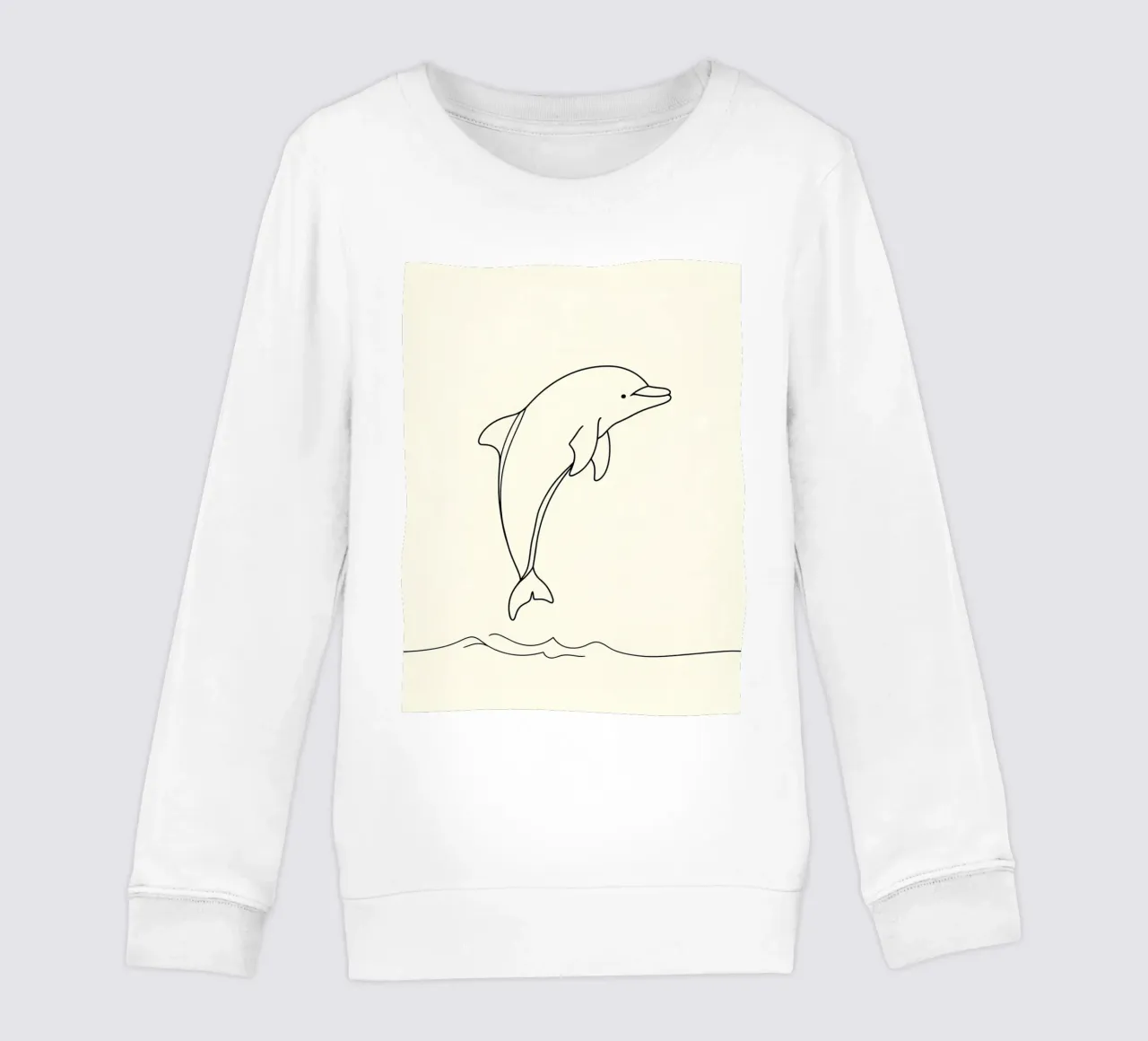 Delphin Springen Minimalist Line Art Zeichnung Kinder Sweatshirt von Viv Line Art