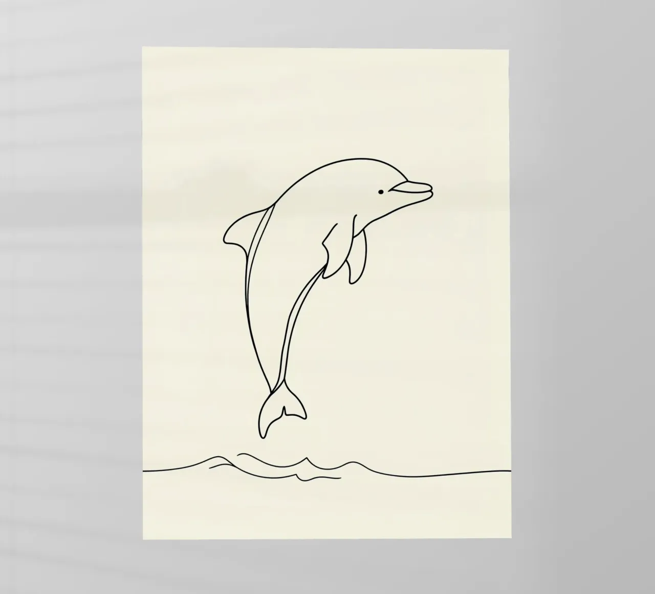 Delphin Springen Minimalist Line Art Zeichnung Backlit Folie von Viv Line Art