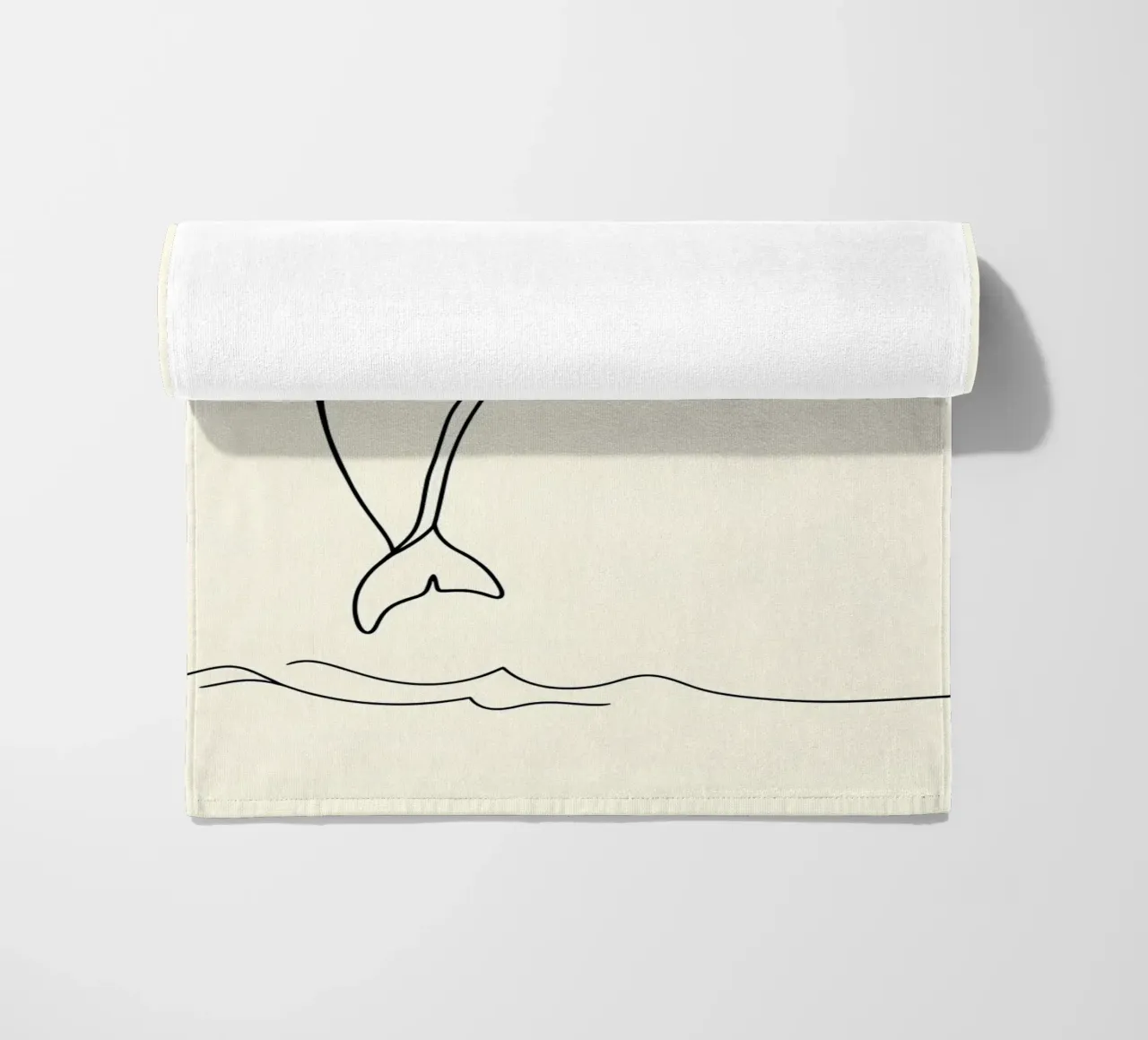 Delphin Springen Minimalist Line Art Zeichnung Strandtuch von Viv Line Art