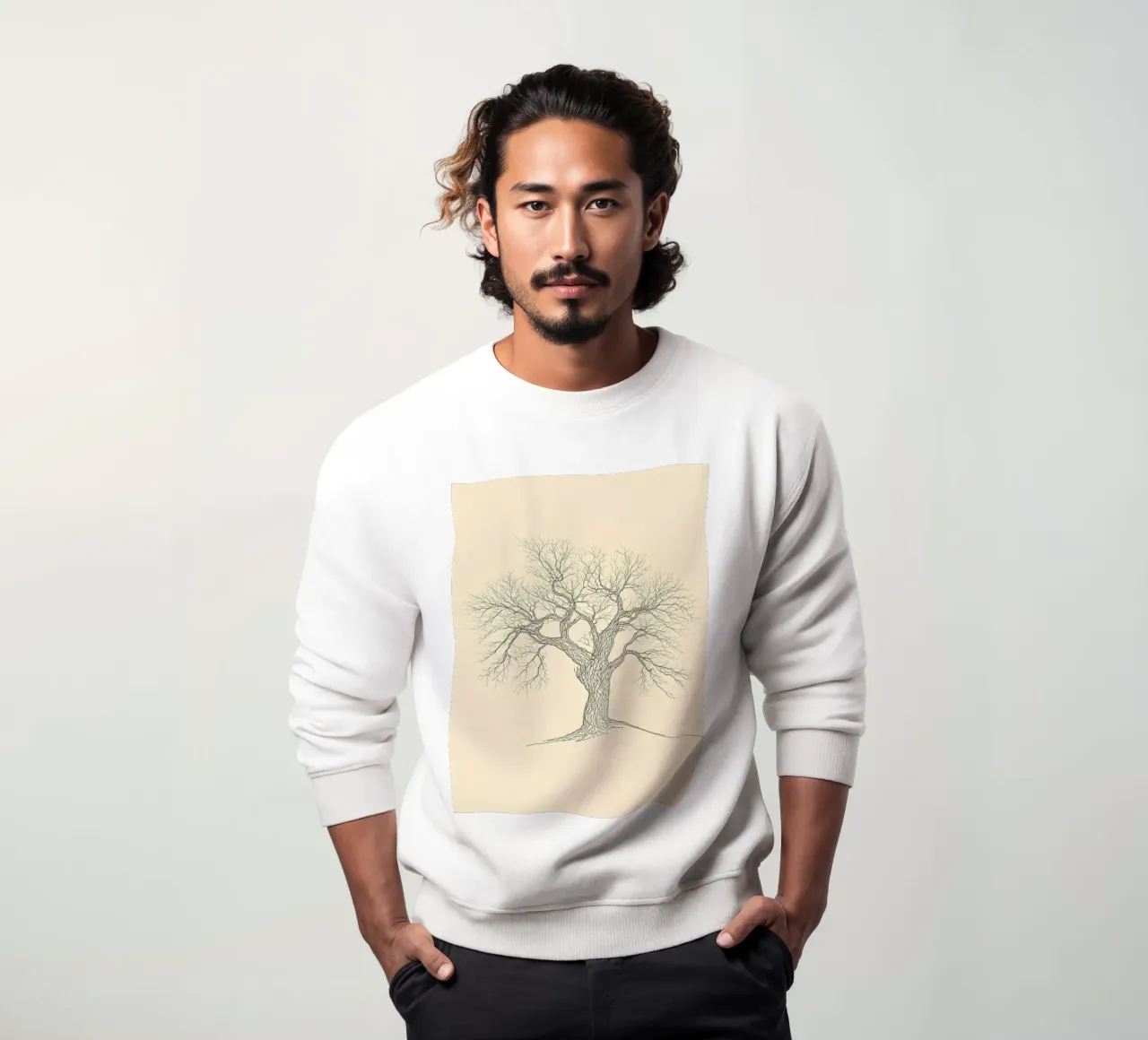 Albero nudo Disegno minimalista di arte lineare felpa da Viv Line Art