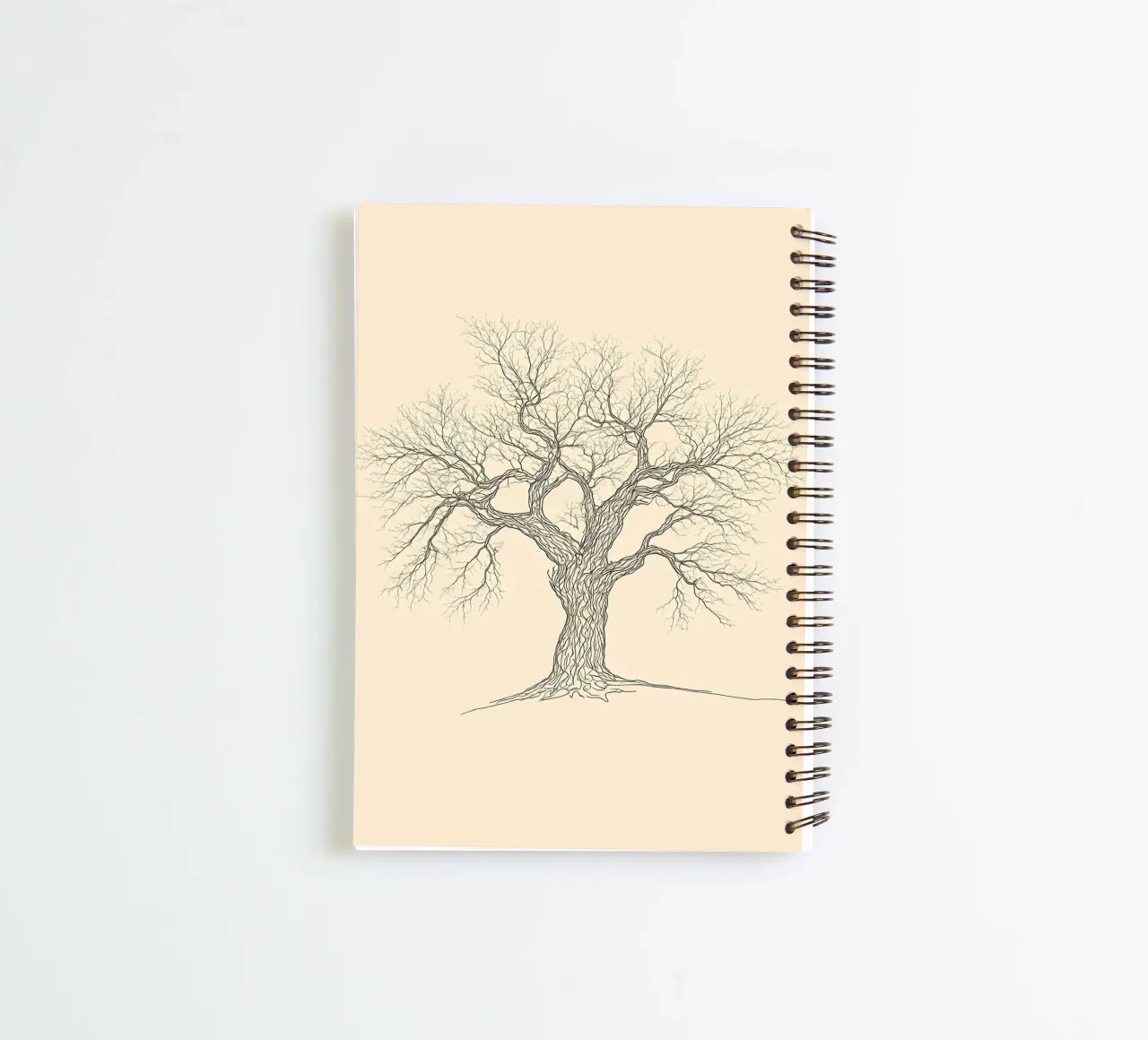 Bare Tree Minimalist Line Art Drawing spiral notebook by Viv Line Art