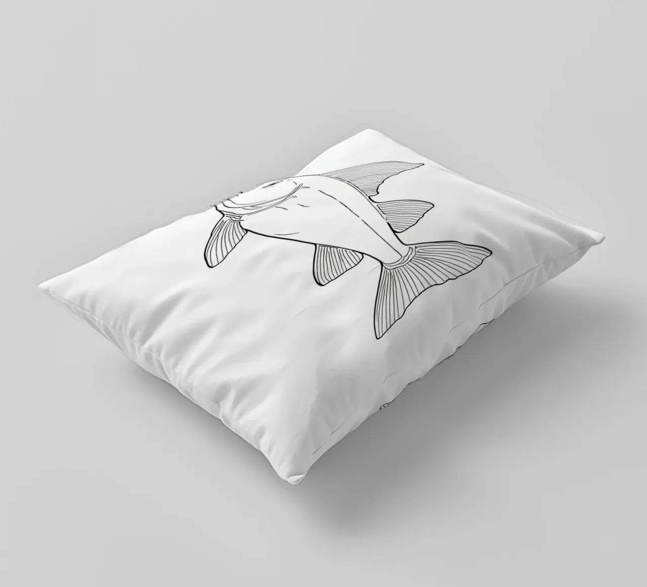 Pesce Disegno lineare minimalista cuscino da Viv Line Art