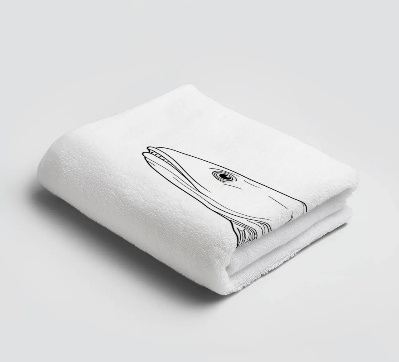 Poisson Dessin minimaliste au trait serviette de bain de Viv Line Art
