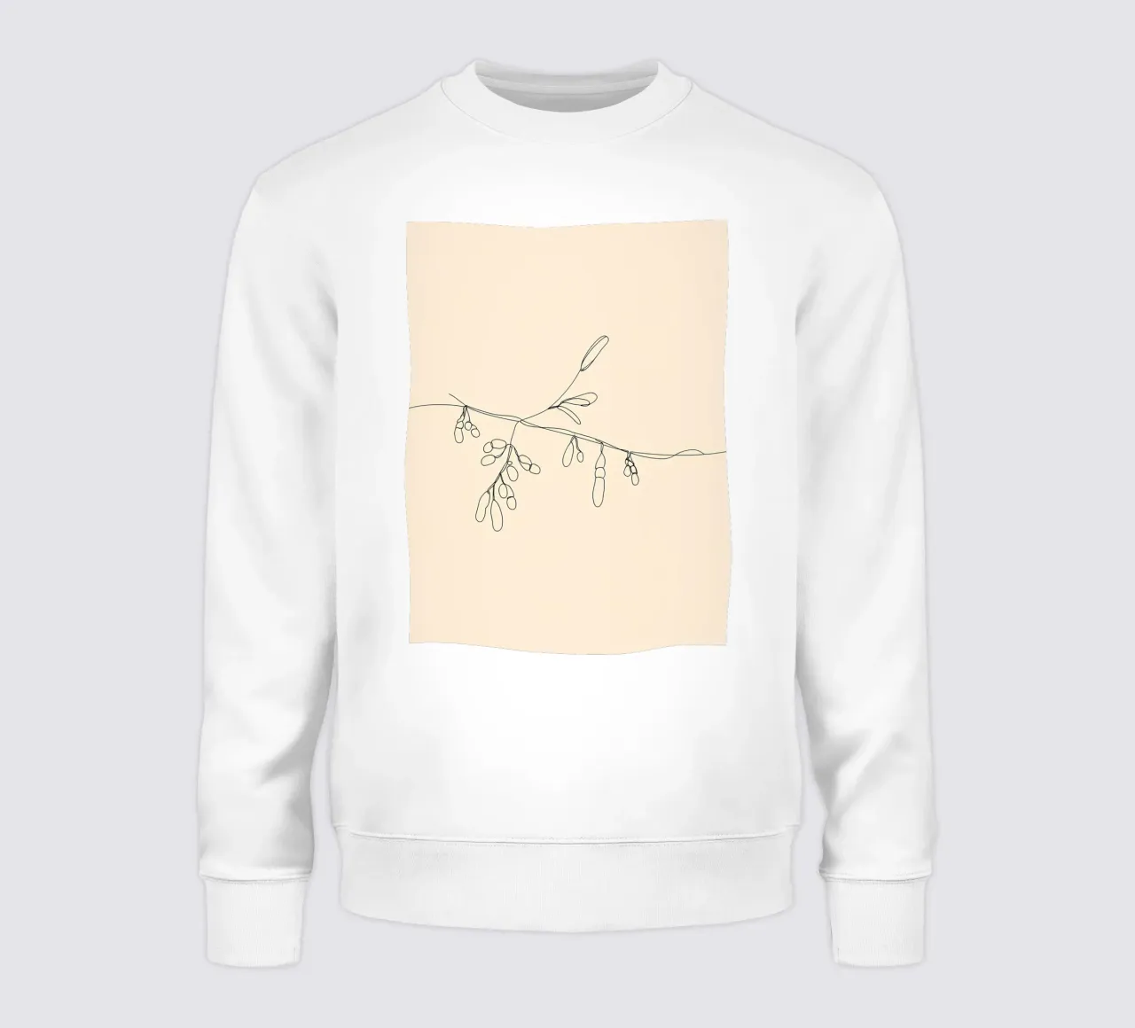 Foglie e rami botanici Disegno minimalista di arte lineare felpa da Viv Line Art