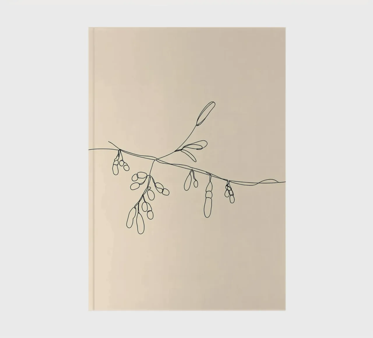 Feuilles et branches botaniques Dessin au trait minimaliste carnet de notes de Viv Line Art