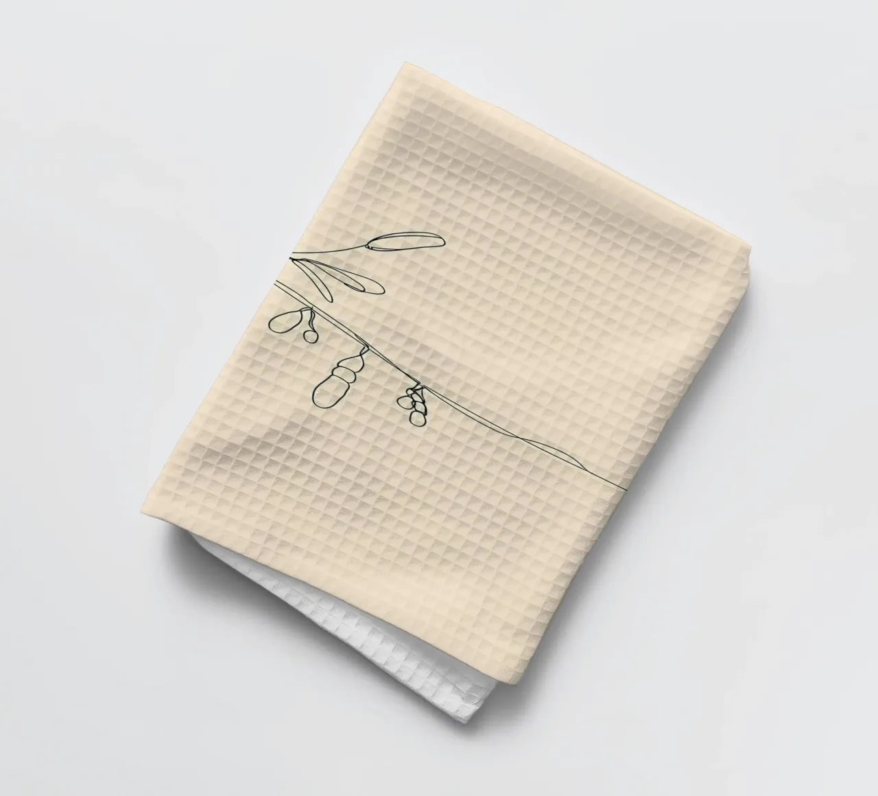 Feuilles et branches botaniques Dessin au trait minimaliste torchon de Viv Line Art