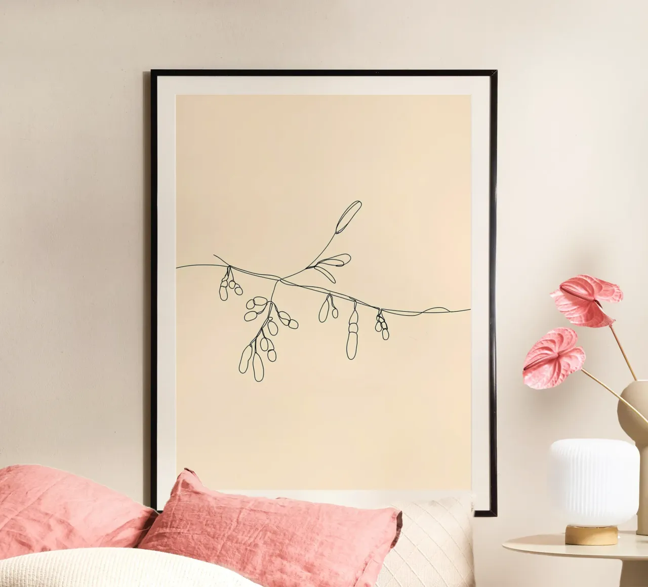 Feuilles et branches botaniques Dessin au trait minimaliste hahnemühle de Viv Line Art