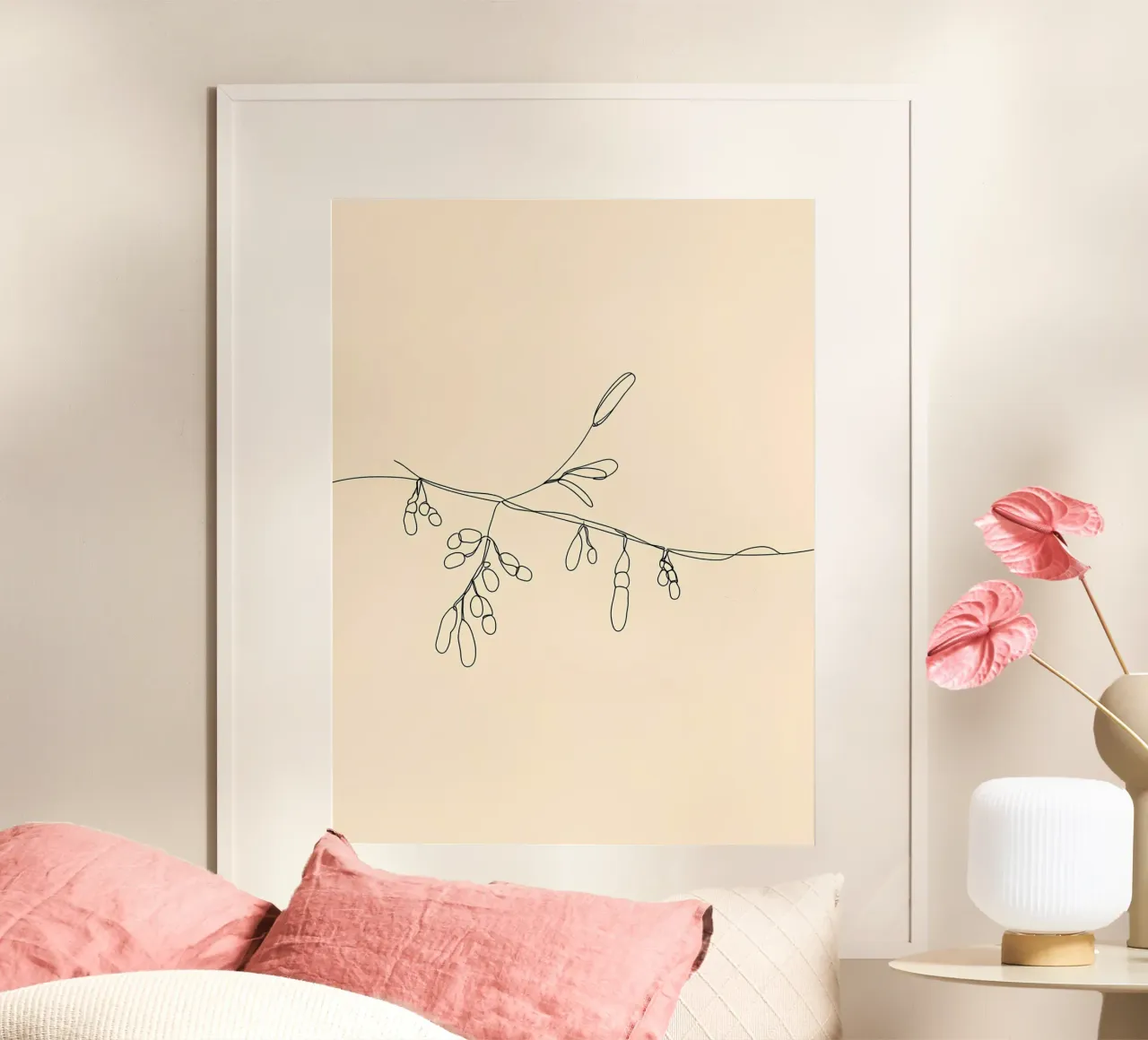 Feuilles et branches botaniques Dessin au trait minimaliste hahnemühle de Viv Line Art