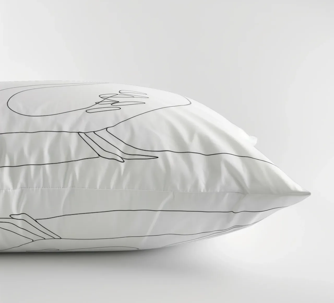 Quail Bird Minimalist Line Art Drawing decorative cushion by Viv Line Art