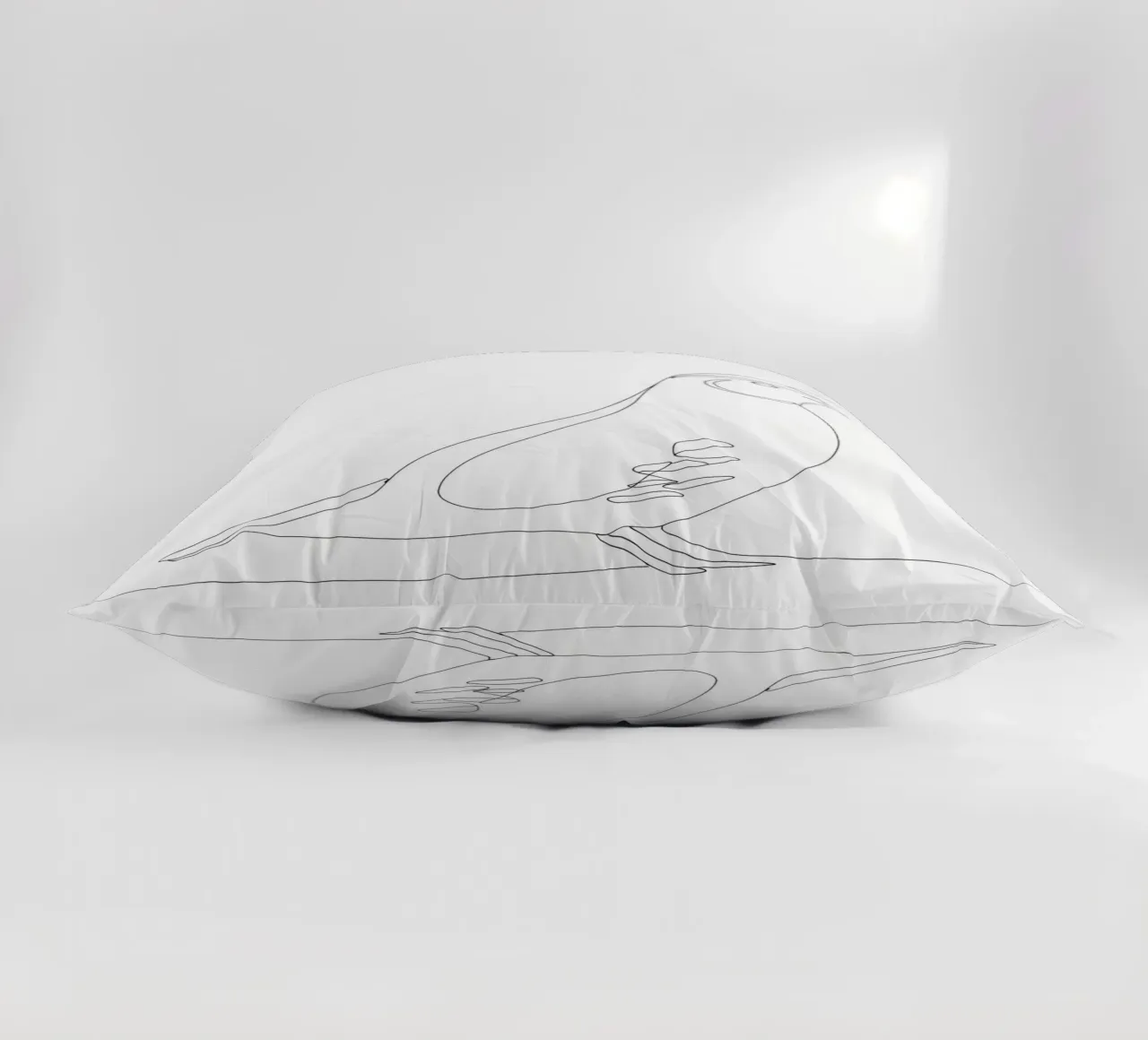 Quail Bird Minimalist Line Art Drawing decorative cushion by Viv Line Art