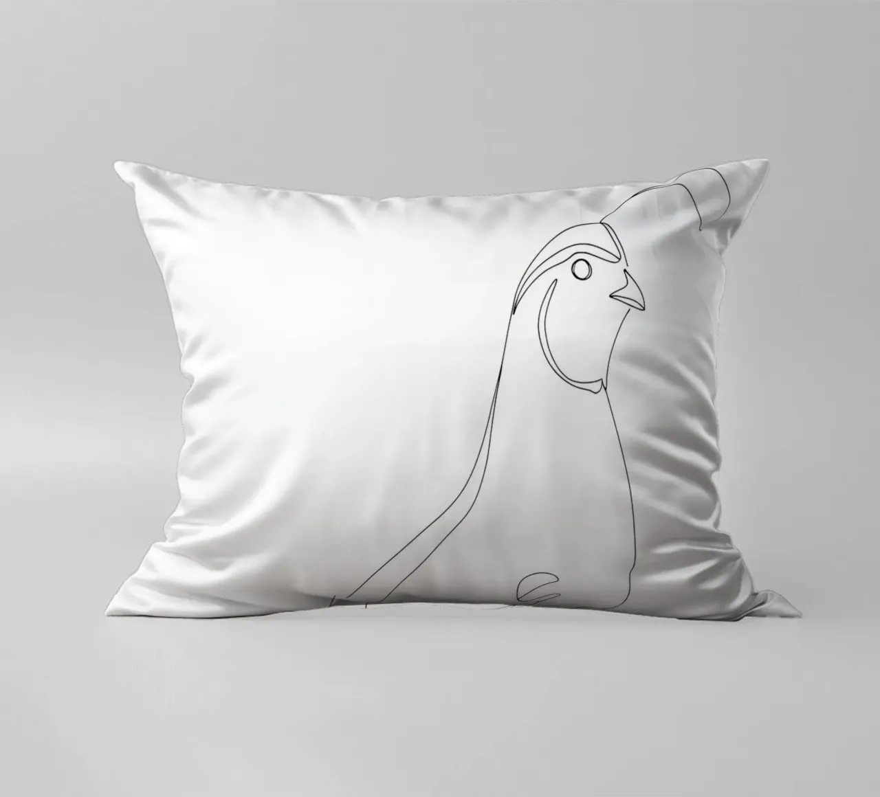 Quail Bird Minimalist Line Art Drawing decorative cushion by Viv Line Art