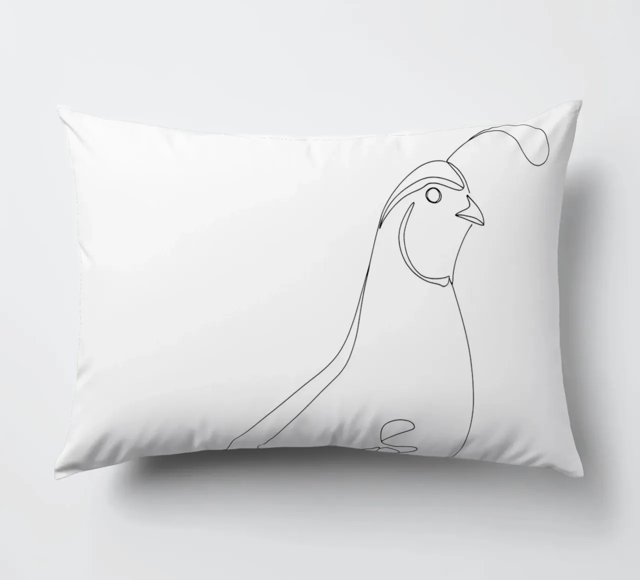Quail Bird Minimalist Line Art Drawing decorative cushion by Viv Line Art