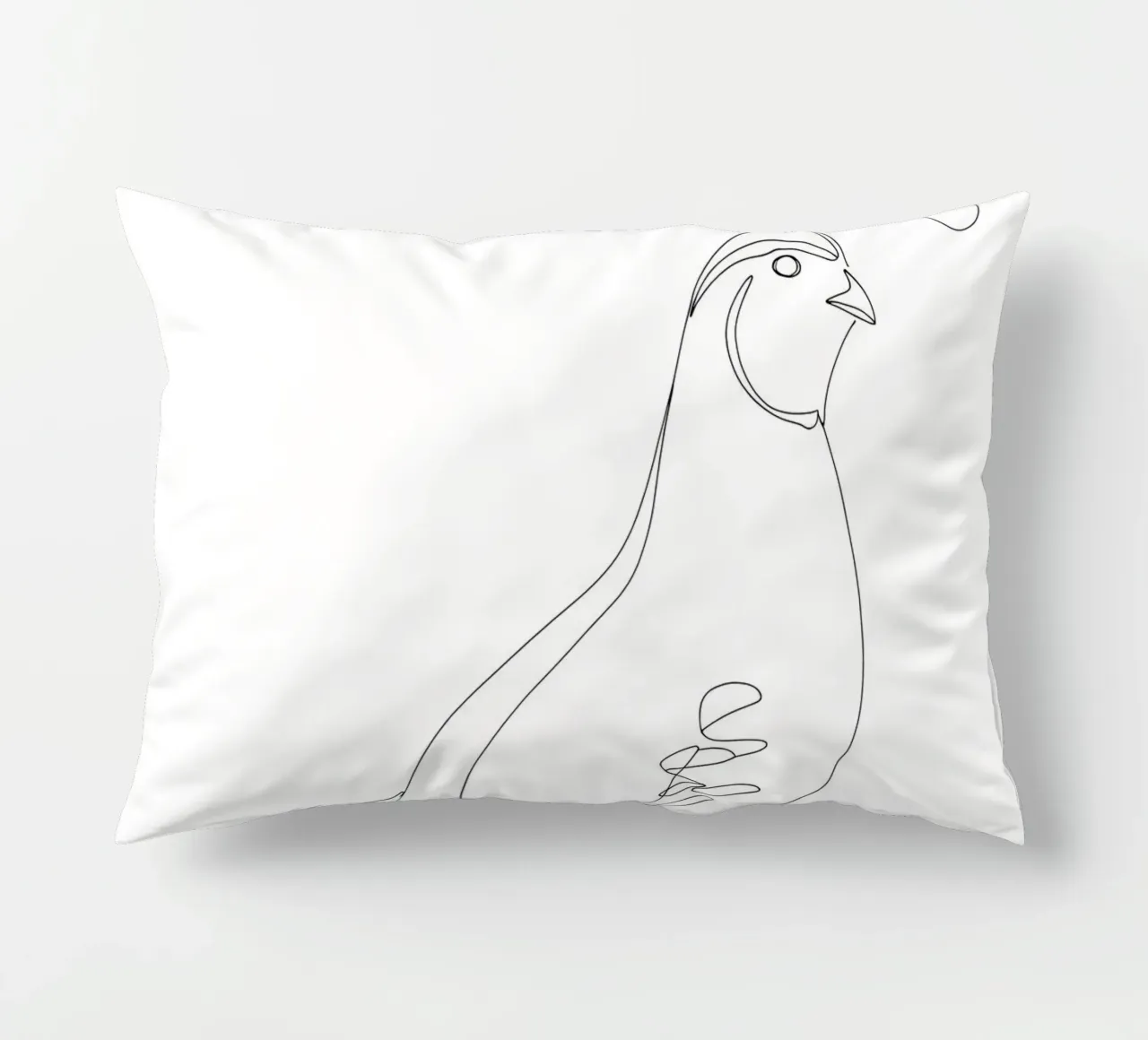 Quail Bird Minimalist Line Art Drawing decorative cushion by Viv Line Art