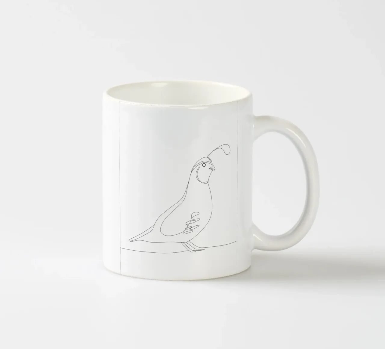 Caille Oiseau Dessin au trait minimaliste mug en céramique de Viv Line Art