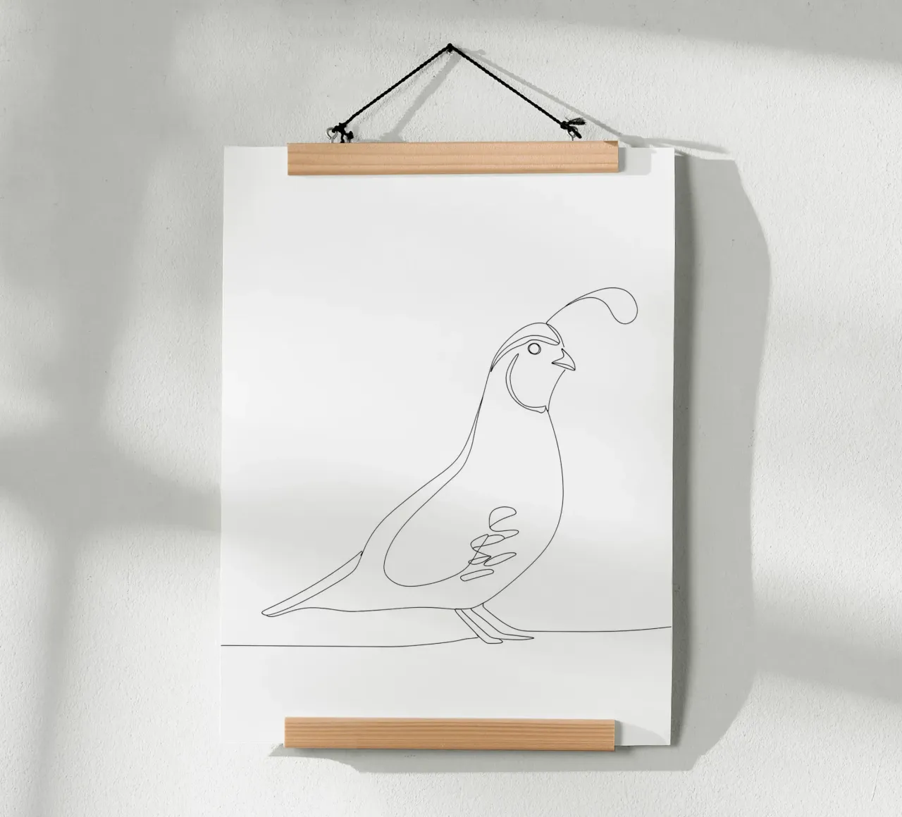 Quail Bird Minimalist Line Art Drawing hahnemühle by Viv Line Art