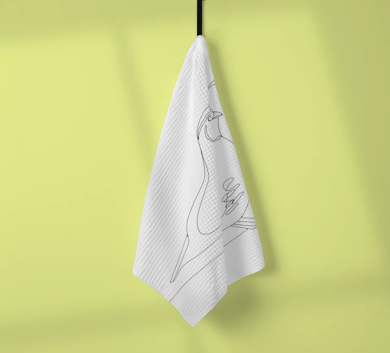 Caille Oiseau Dessin au trait minimaliste torchon de Viv Line Art