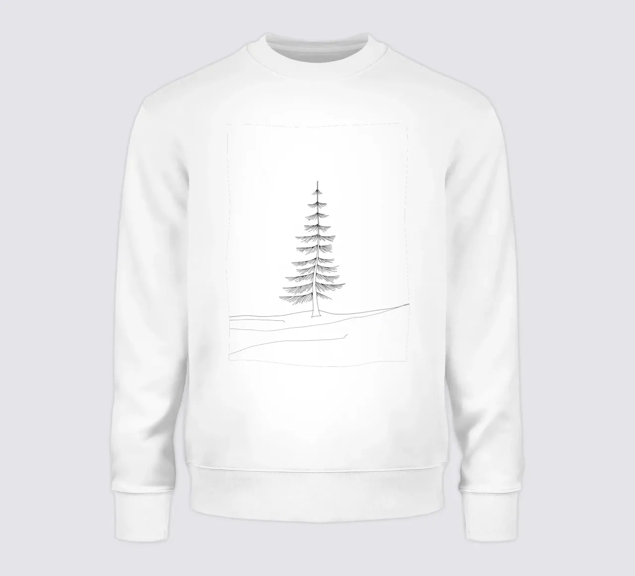 Albero singolo Disegno di linea minimalista felpa da Viv Line Art