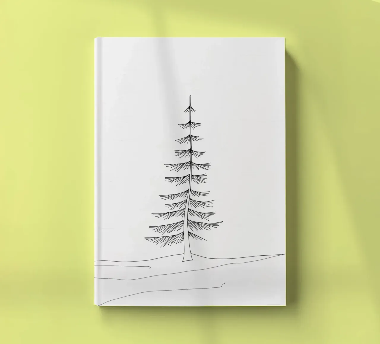 Single Tree Art Minimalist Line Drawing notebook by Viv Line Art
