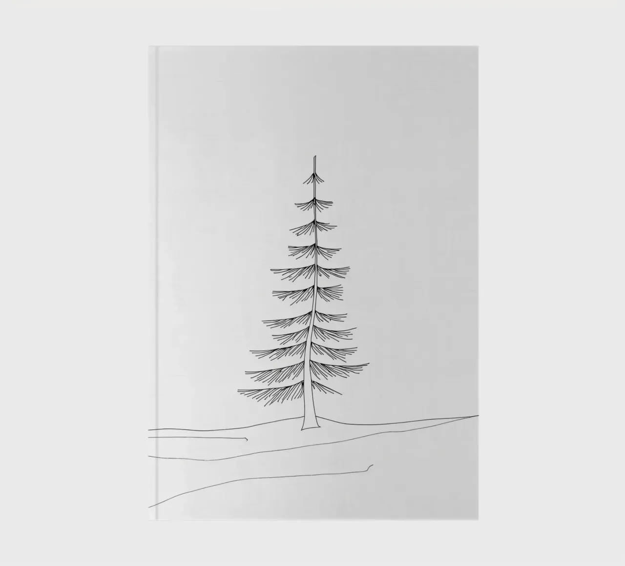 Single Tree Art Minimalist Line Drawing notebook by Viv Line Art