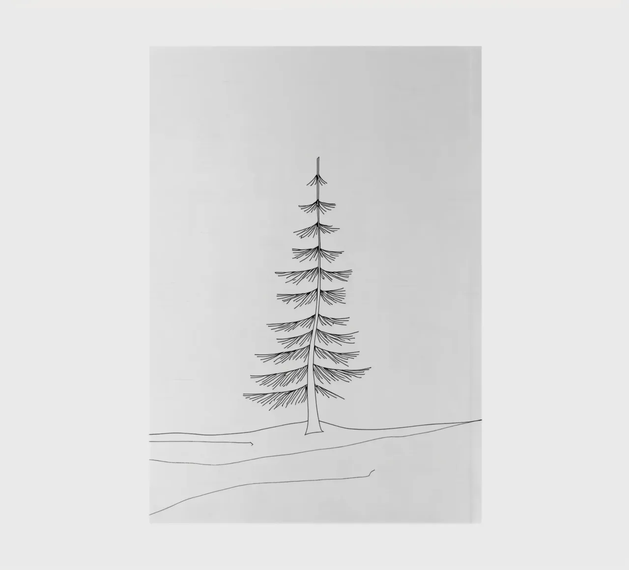 Single Tree Art Minimalist Line Drawing notebook by Viv Line Art