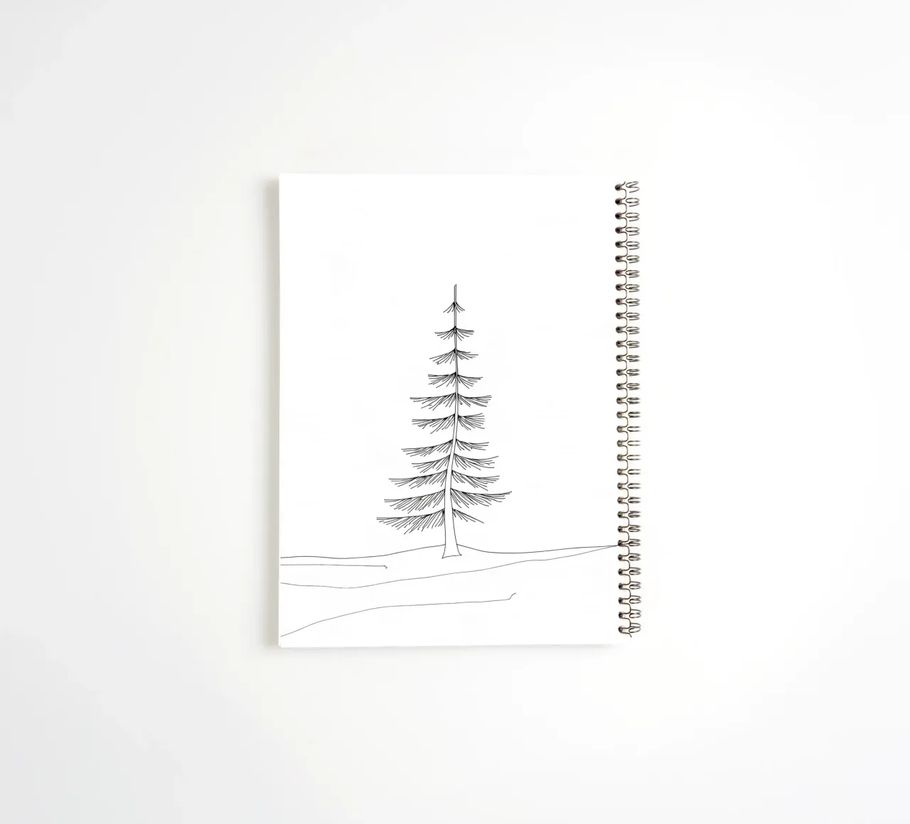Single Tree Art Minimalist Line Drawing spiral notebook by Viv Line Art