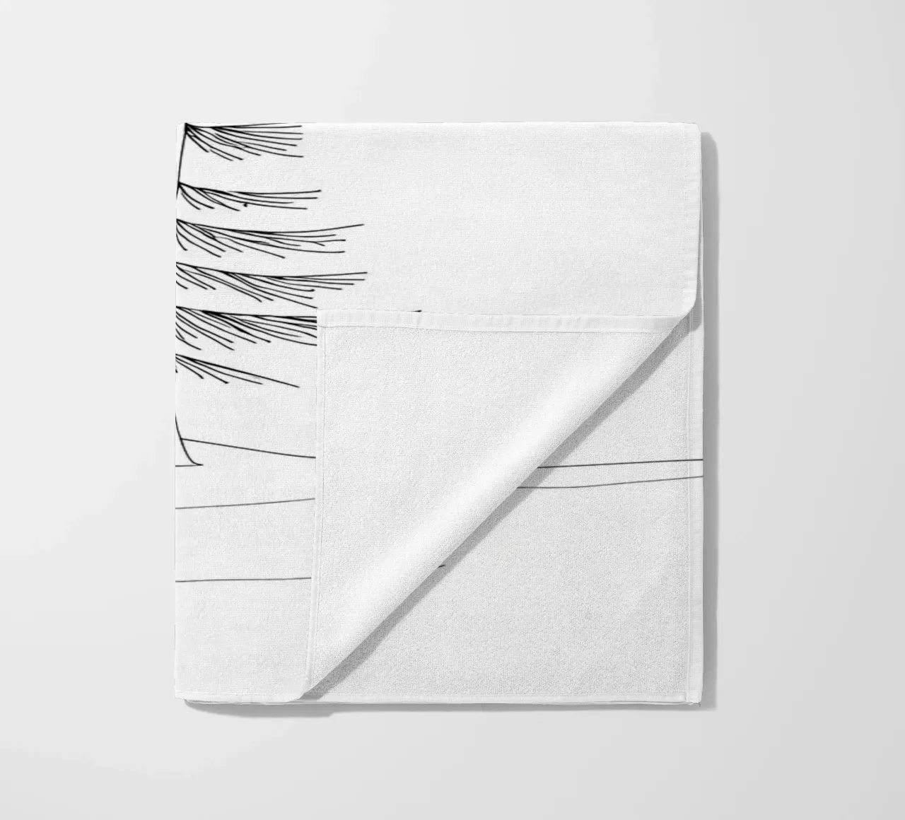 Single Tree Art Minimalist Line Drawing beach towel by Viv Line Art