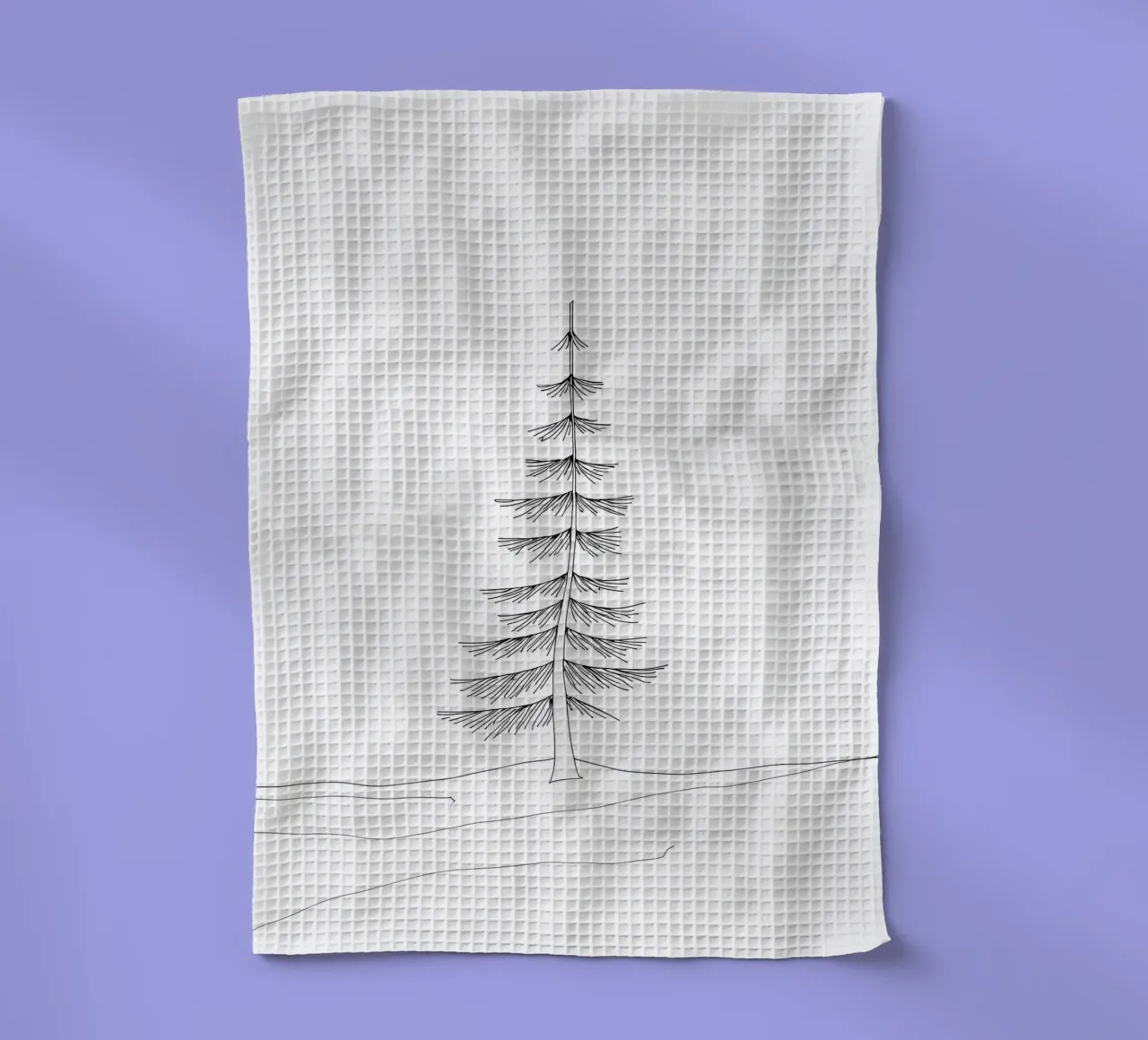 Arbre unique Dessin au trait minimaliste torchon de Viv Line Art