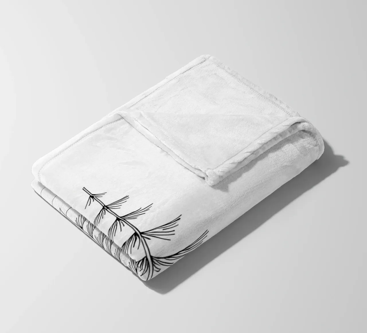 Single Tree Art Minimalist Line Drawing fleece blanket by Viv Line Art