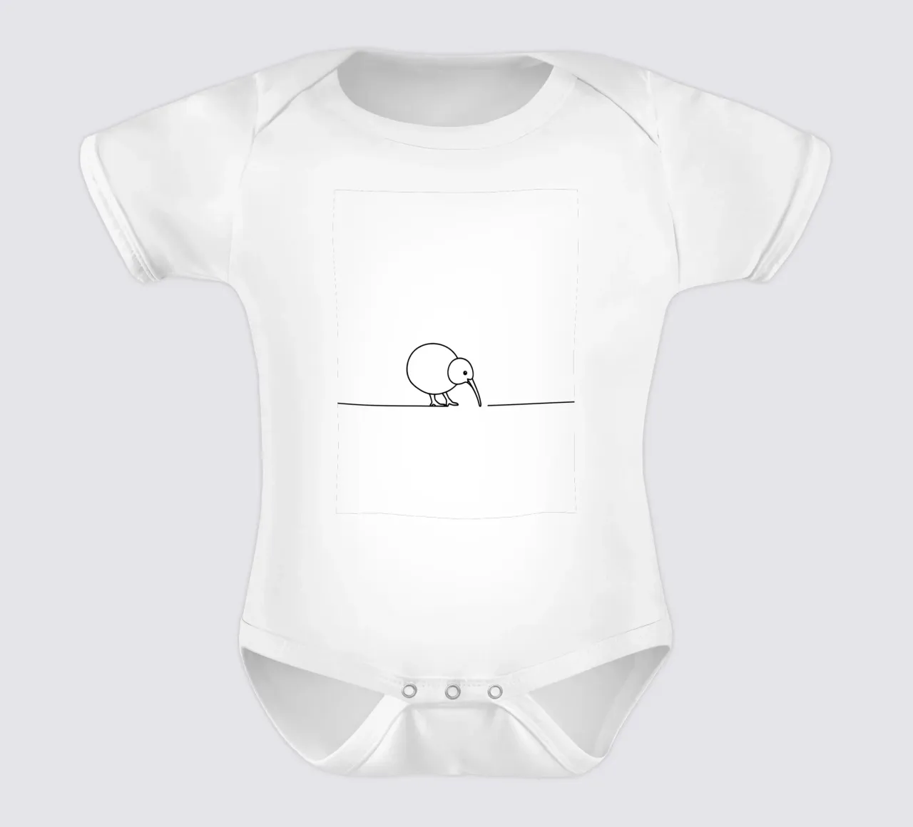 Kiwi Bird Minimalist Line Art Drawing Kurzarm Babybody von Viv Line Art