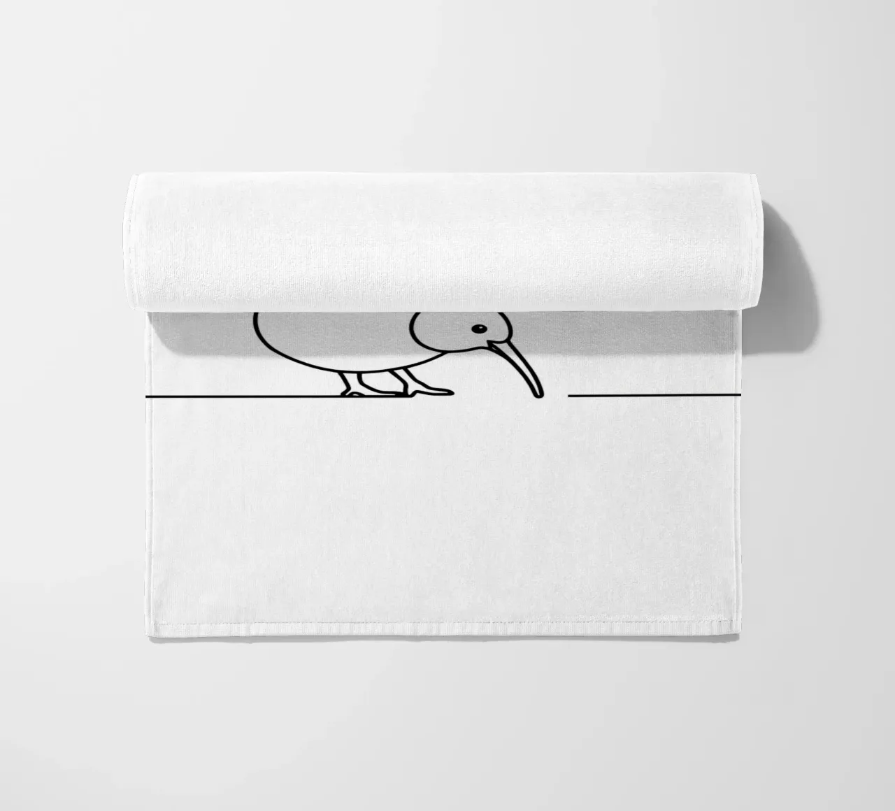 Uccello Kiwi Disegno lineare minimalista telo mare da Viv Line Art