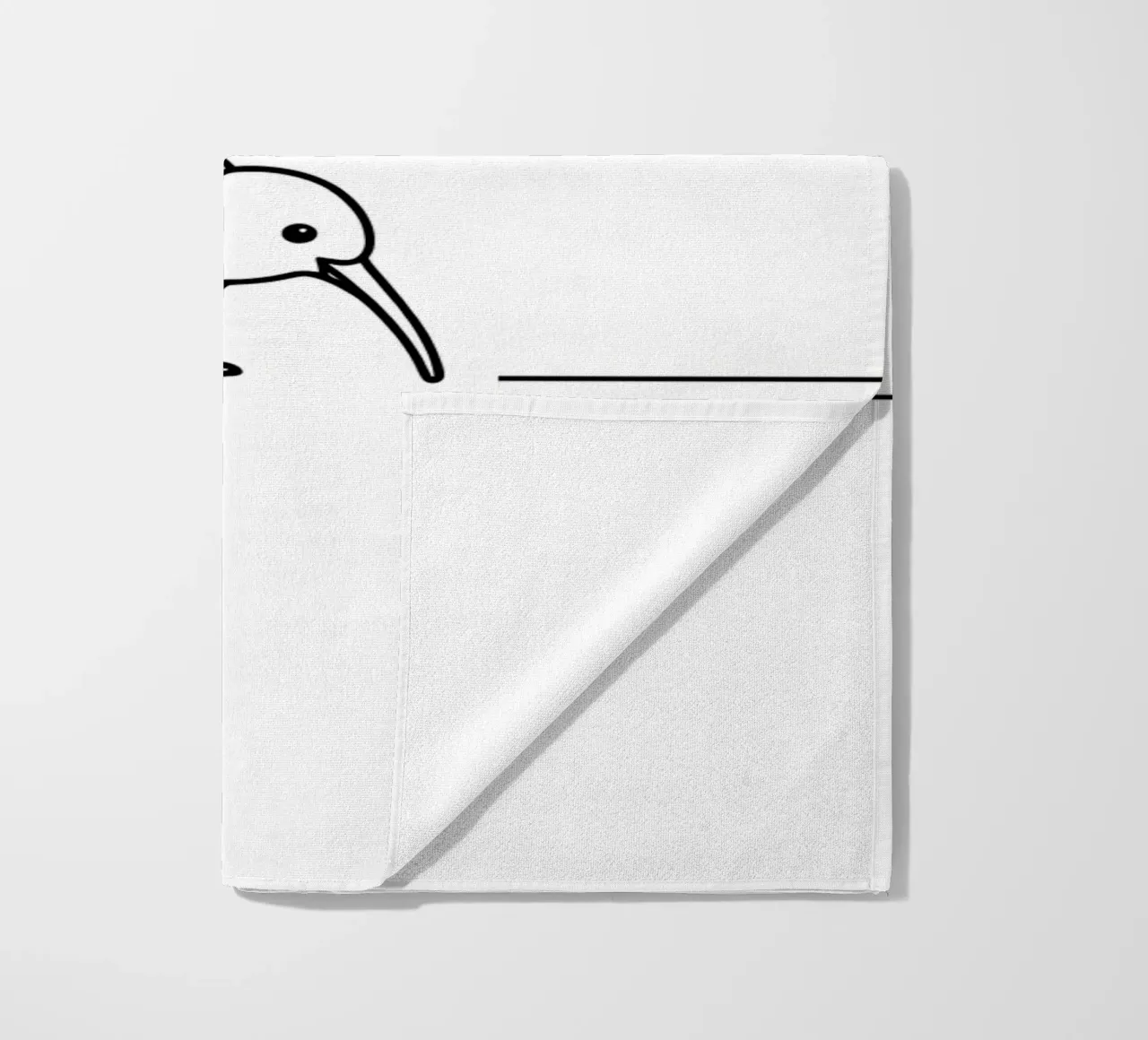 Uccello Kiwi Disegno lineare minimalista telo mare da Viv Line Art