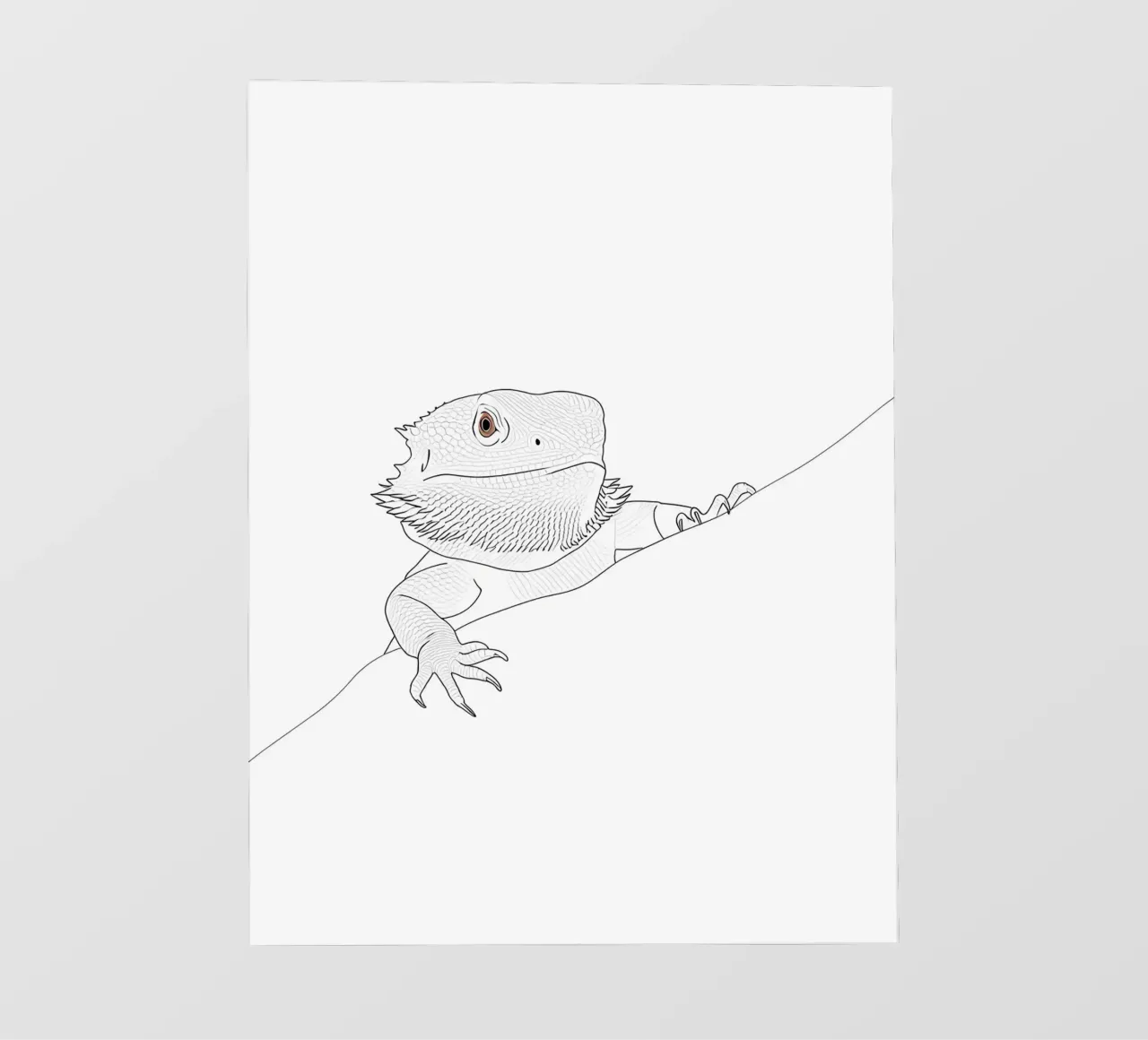 Eidechse Peeking Minimalist Line Art Zeichnung PVC Plane von Viv Line Art