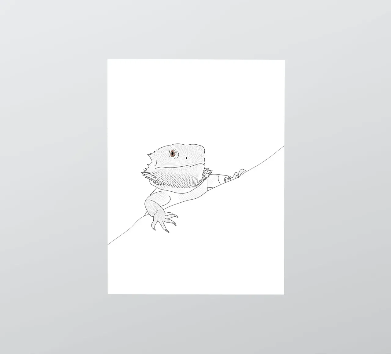 Lézard jetant un coup d'œil Dessin au trait minimaliste autocollant de Viv Line Art