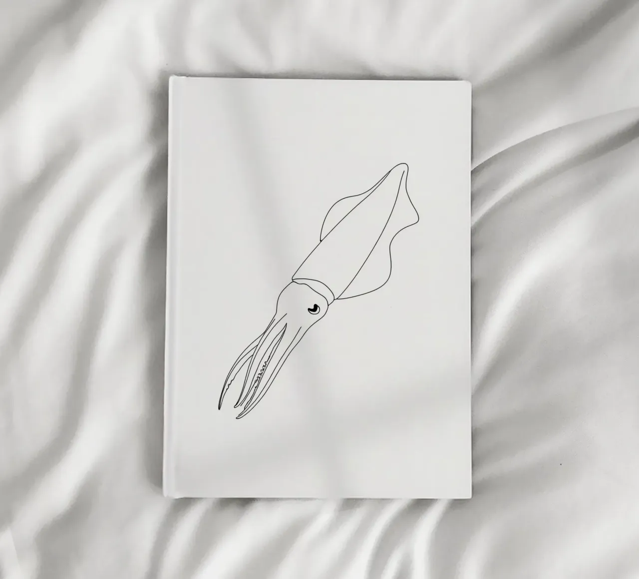 Squid Minimalist Line Art Drawing carnet de notes de Viv Line Art