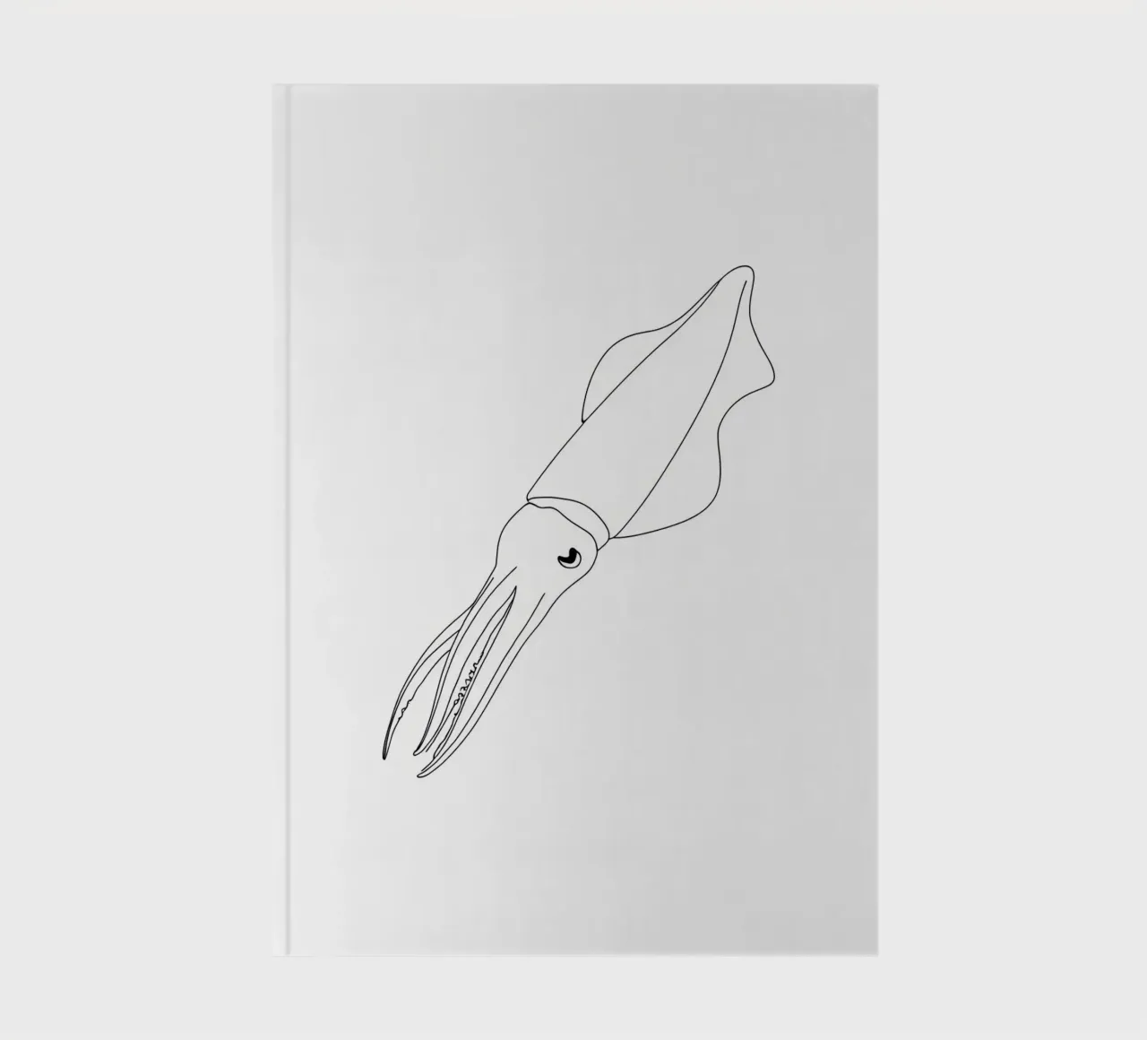 Squid Minimalist Line Art Drawing carnet de notes de Viv Line Art