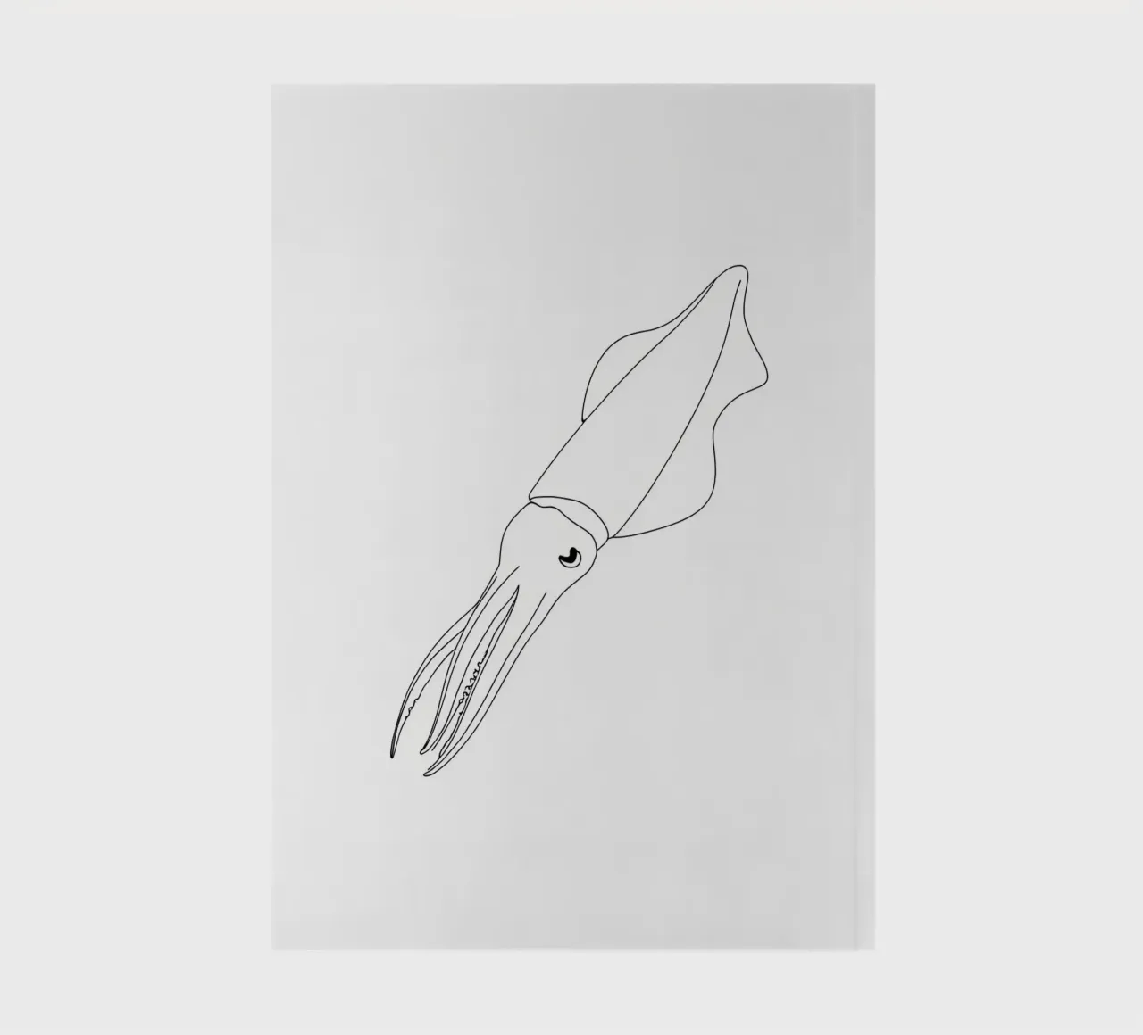 Squid Minimalist Line Art Drawing carnet de notes de Viv Line Art
