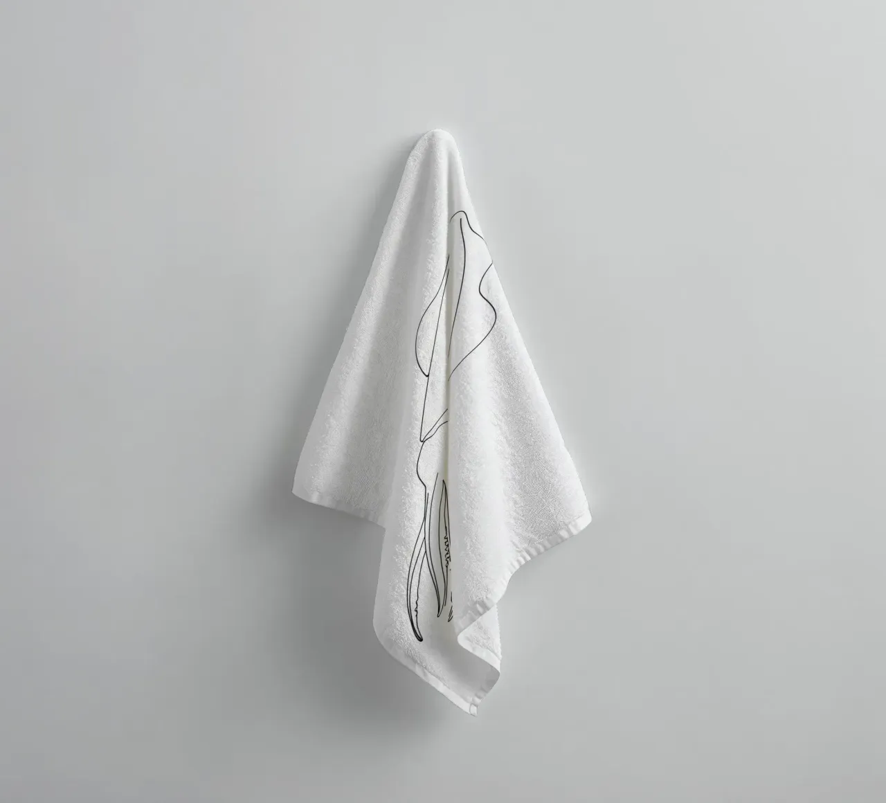 Squid Minimalist Line Art Drawing towel by Viv Line Art