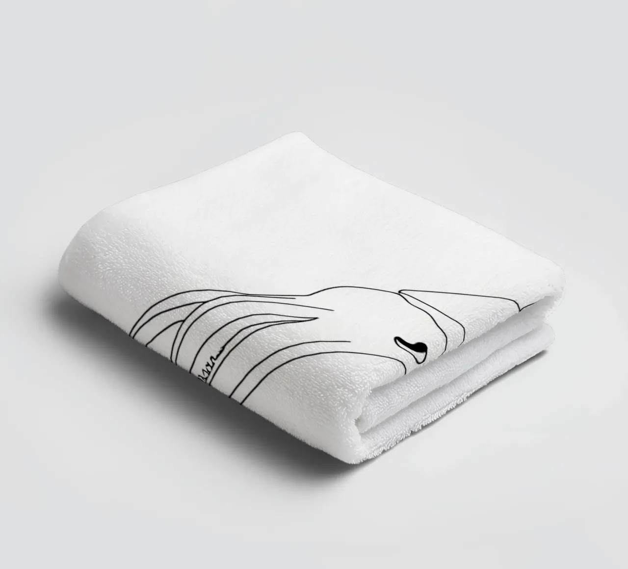 Squid Minimalist Line Art Drawing towel by Viv Line Art