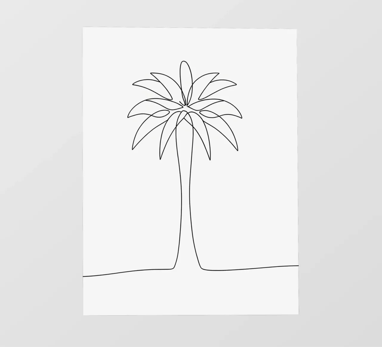 Palme Minimalist Line Art Zeichnung PVC Plane von Viv Line Art