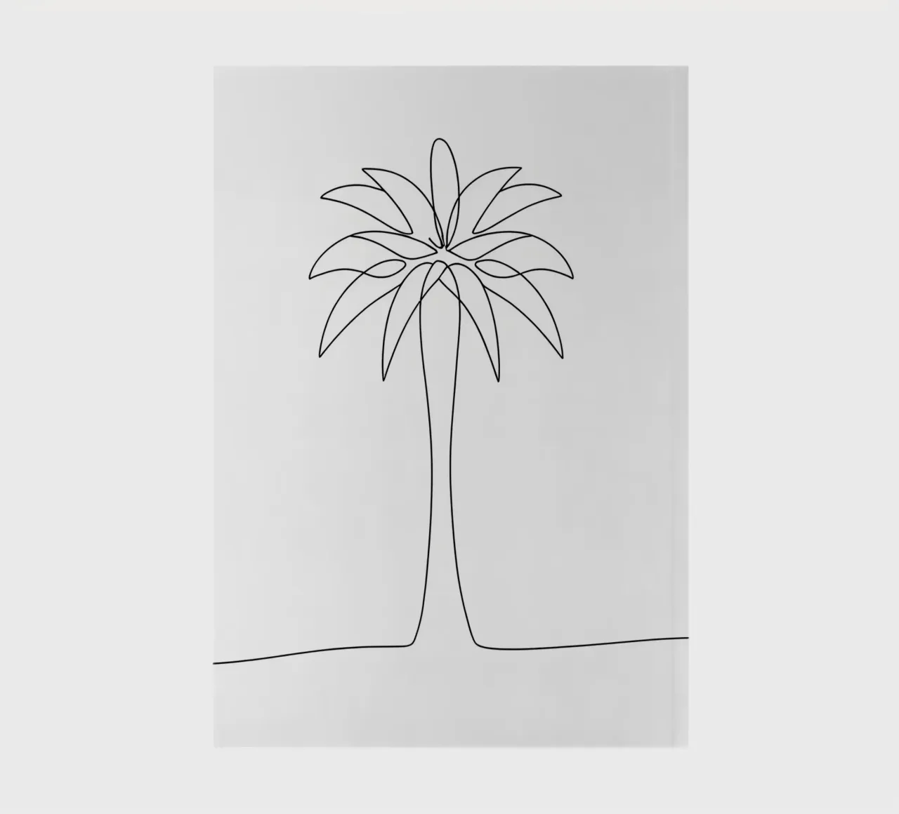Palm Tree Minimalist Line Art Drawing notebook by Viv Line Art