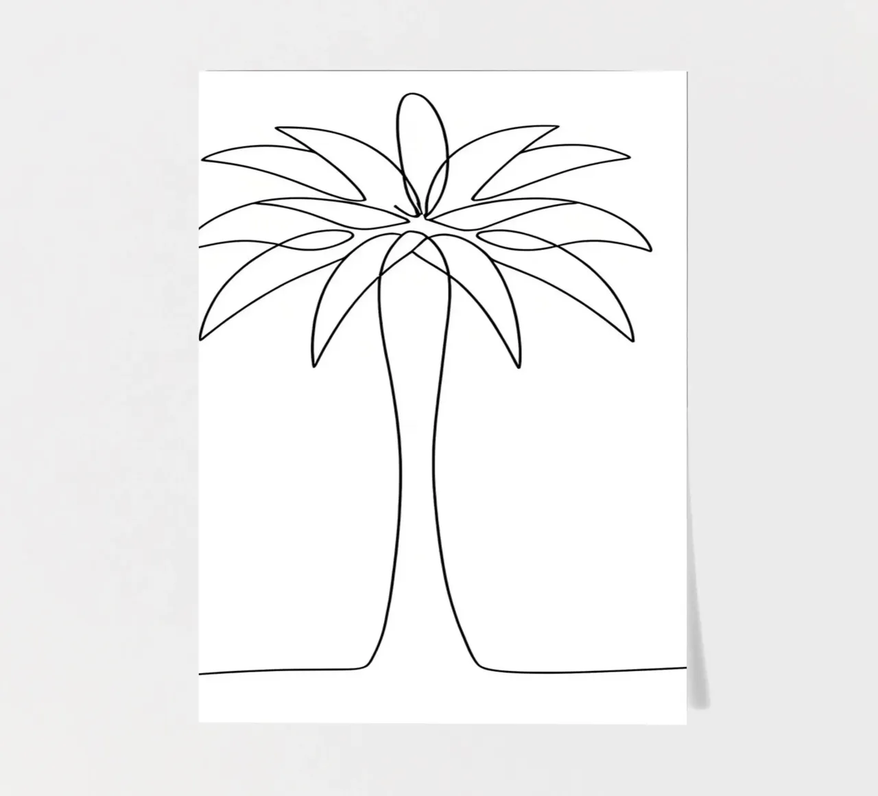 Palme Minimalist Line Art Zeichnung Stickerbogen von Viv Line Art