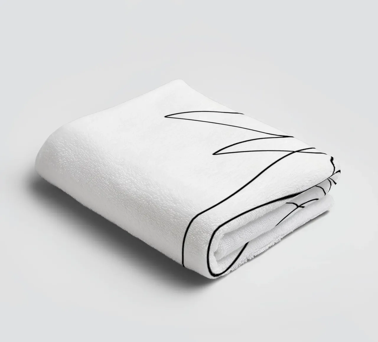 Palm Tree Minimalist Line Art Drawing towel by Viv Line Art