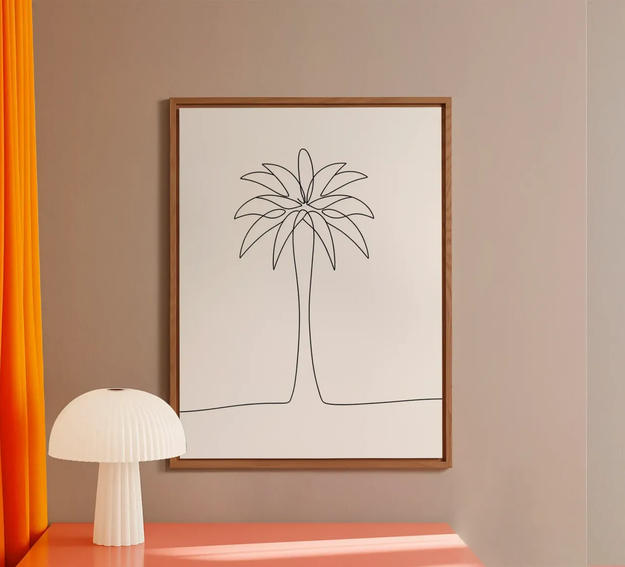 Palmier Dessin au trait minimaliste panneau forex de Viv Line Art