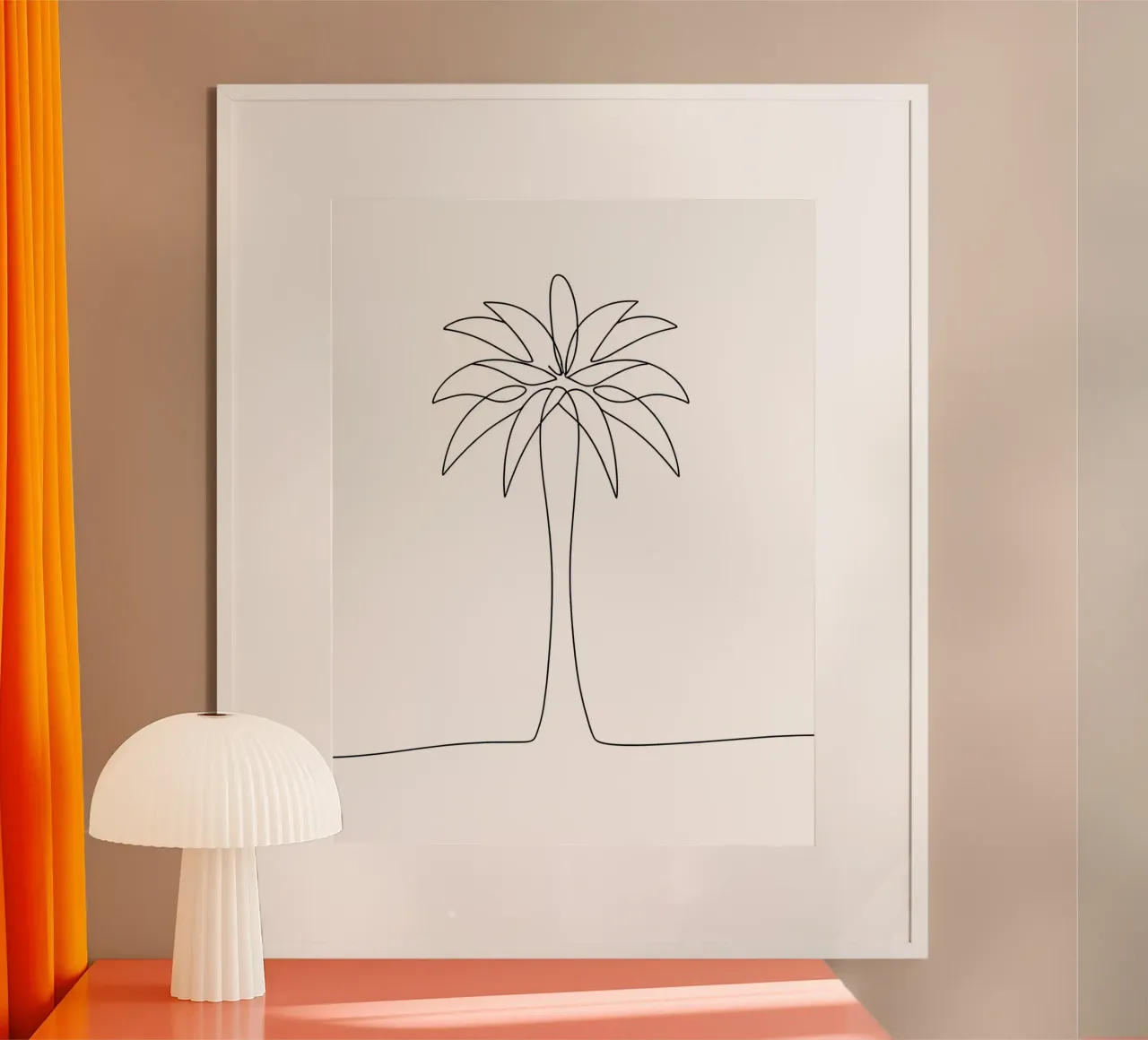 Palm Tree Minimalist Line Art Drawing hahnemühle by Viv Line Art