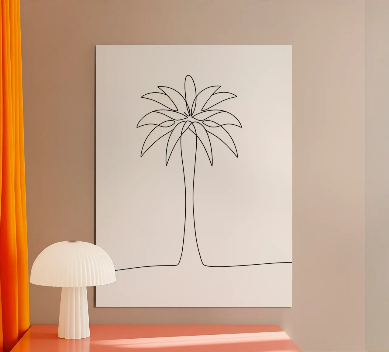 Palm Tree Minimalist Line Art Drawing hahnemühle by Viv Line Art