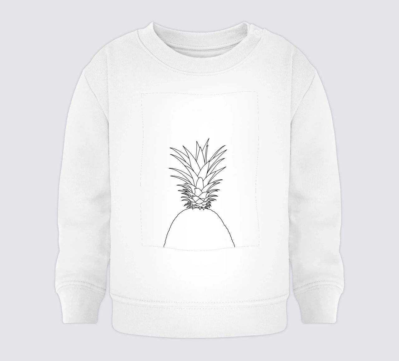 Disegno lineare minimalista di ananas felpa neonato da Viv Line Art