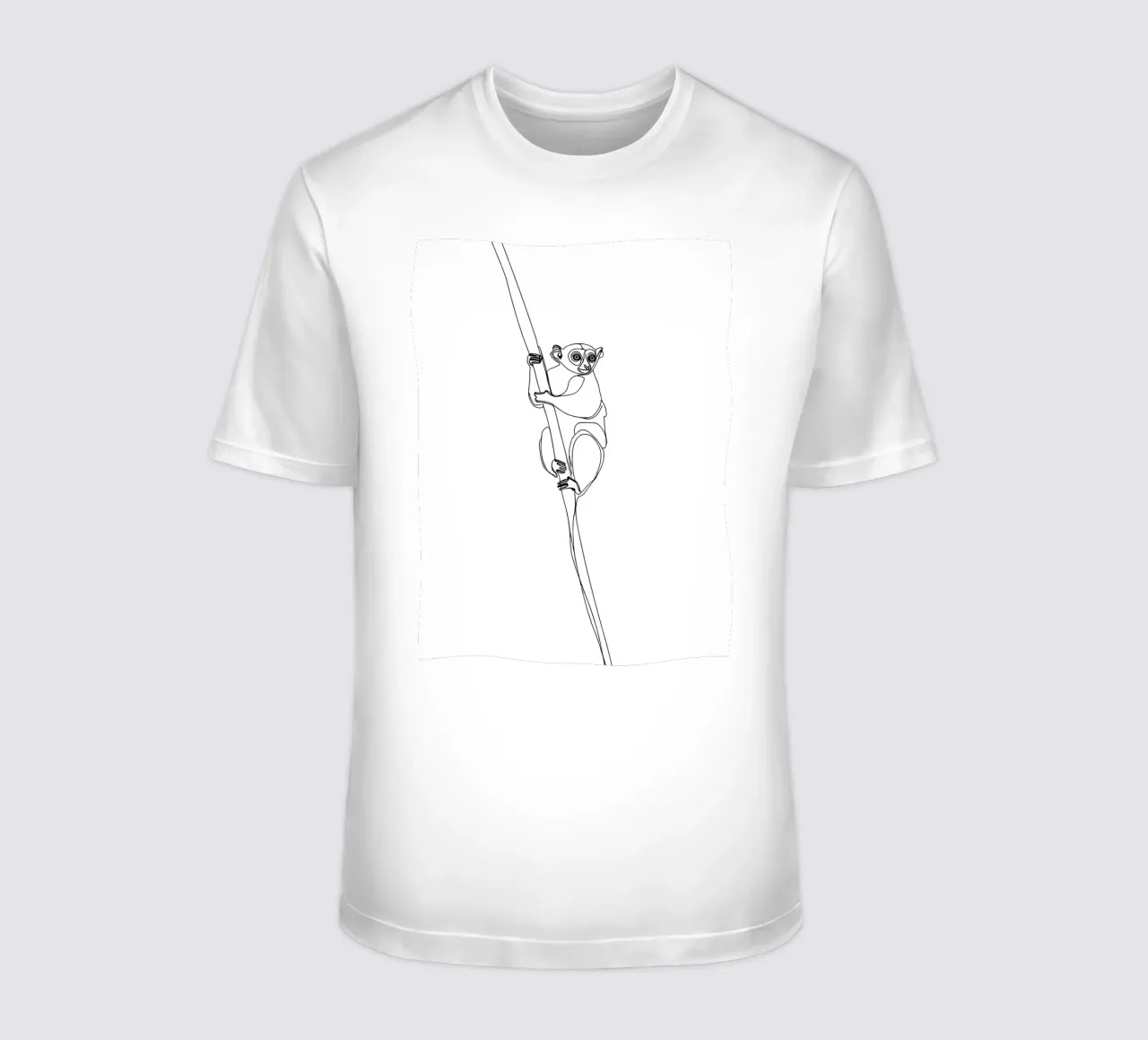 Lémur trepando a un árbol Dibujo lineal minimalista camiseta de Viv Line Art