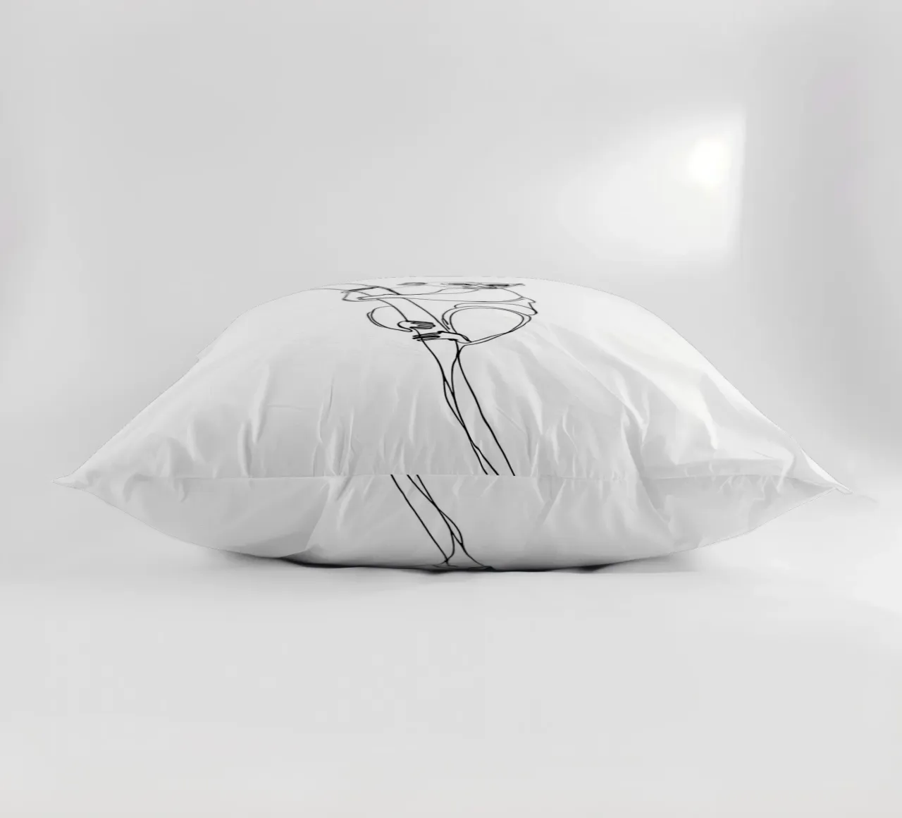 Lemur Climbing Tree Minimalist Line Art Drawing decorative cushion by Viv Line Art