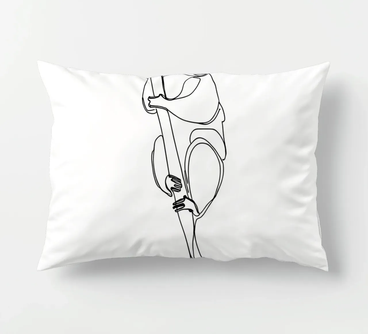 Lemur Climbing Tree Minimalist Line Art Drawing decorative cushion by Viv Line Art
